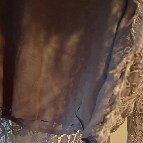 Sundance Gray Lace Sleeve Women's Blouse - Picture 6 of 7